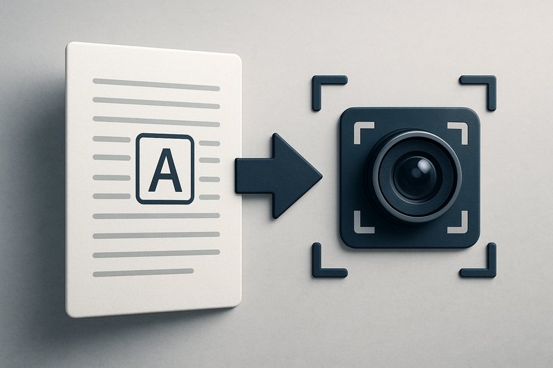 Una hoja de papel convencional rayada cuyo contenido es capturado y procesado por una cámara.